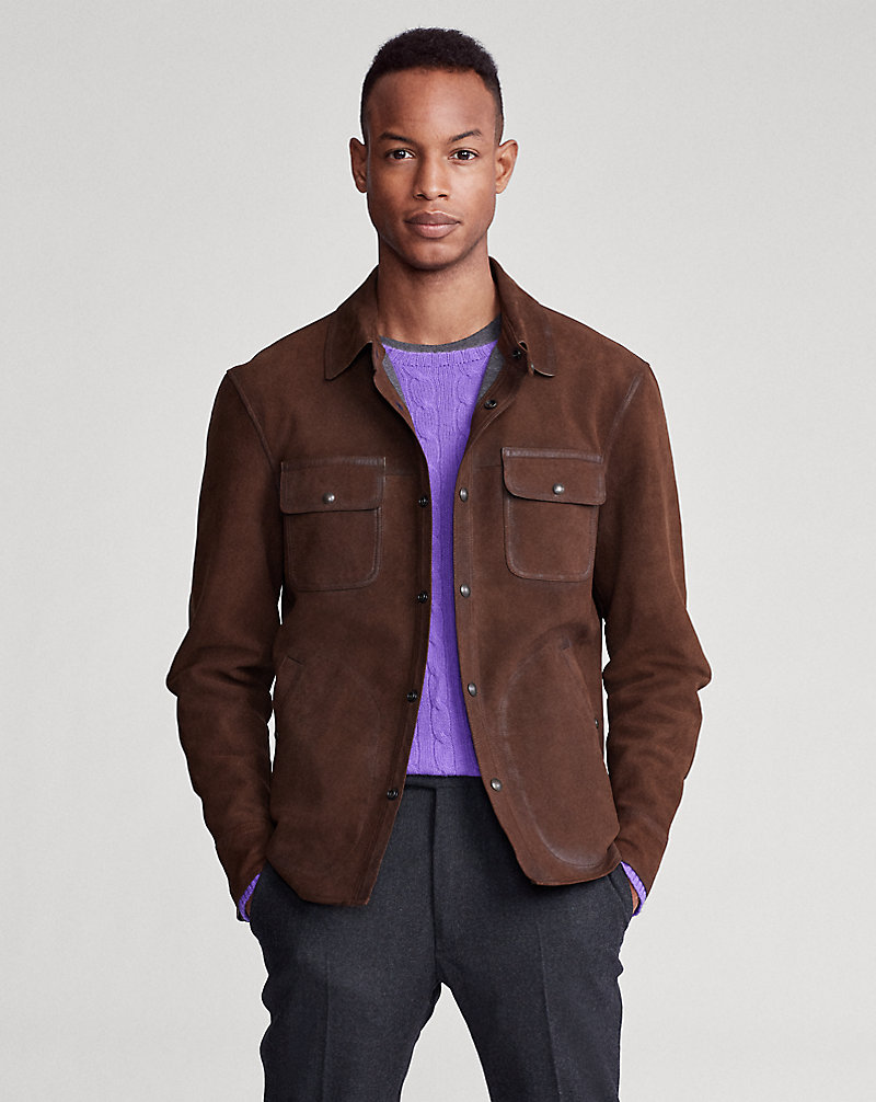 Nubuck Leather Shirt Jacket Polo Ralph Lauren 1