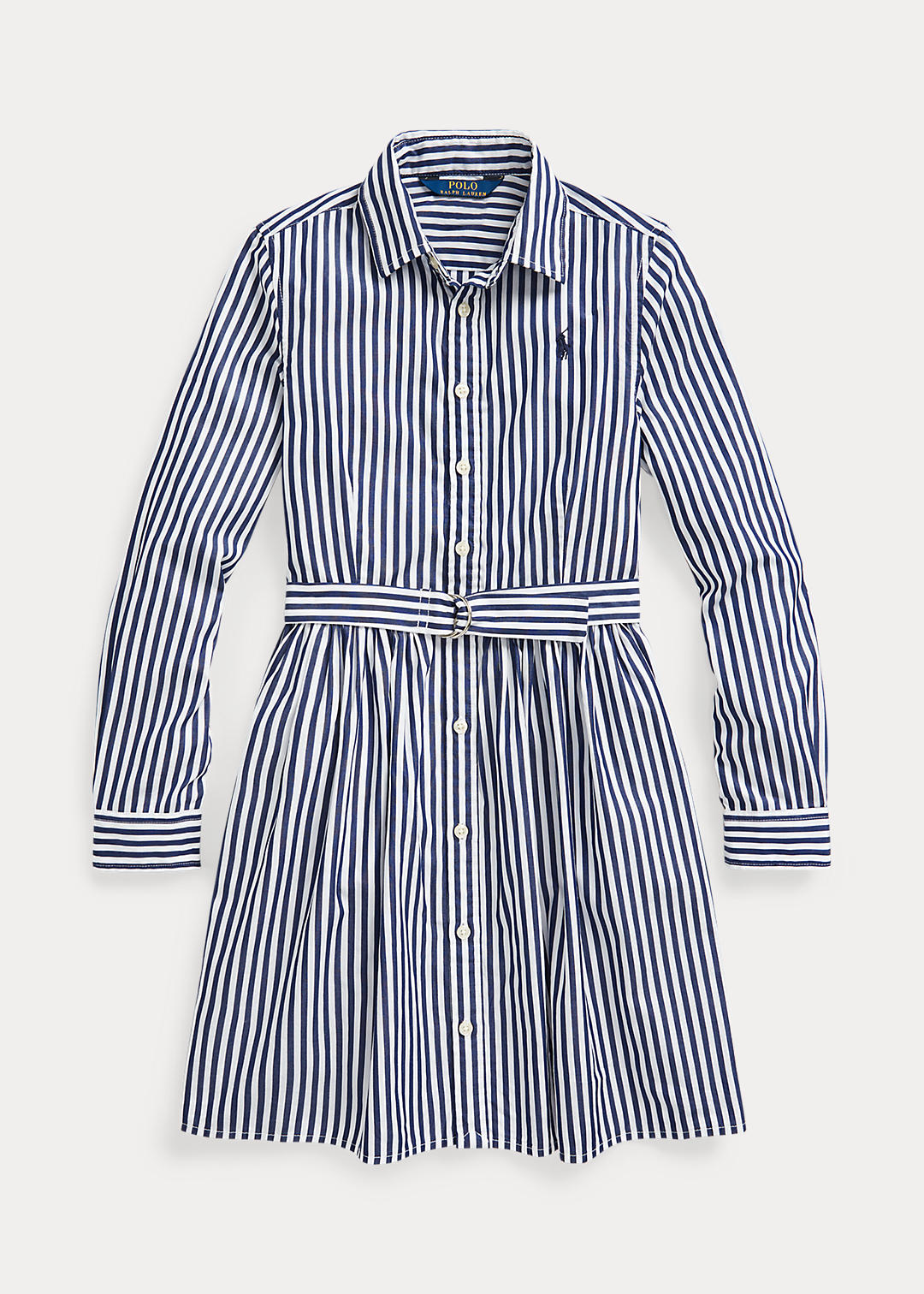 Girls 7-16 Striped Cotton Shirtdress 1