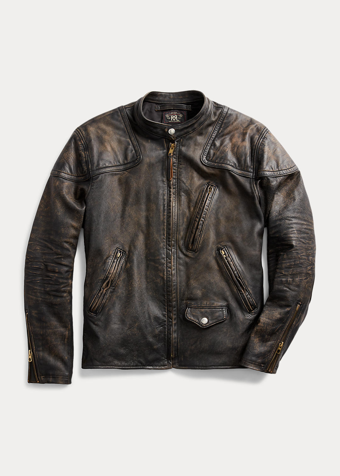 RRL Slim Fit Leather Moto Jacket 1