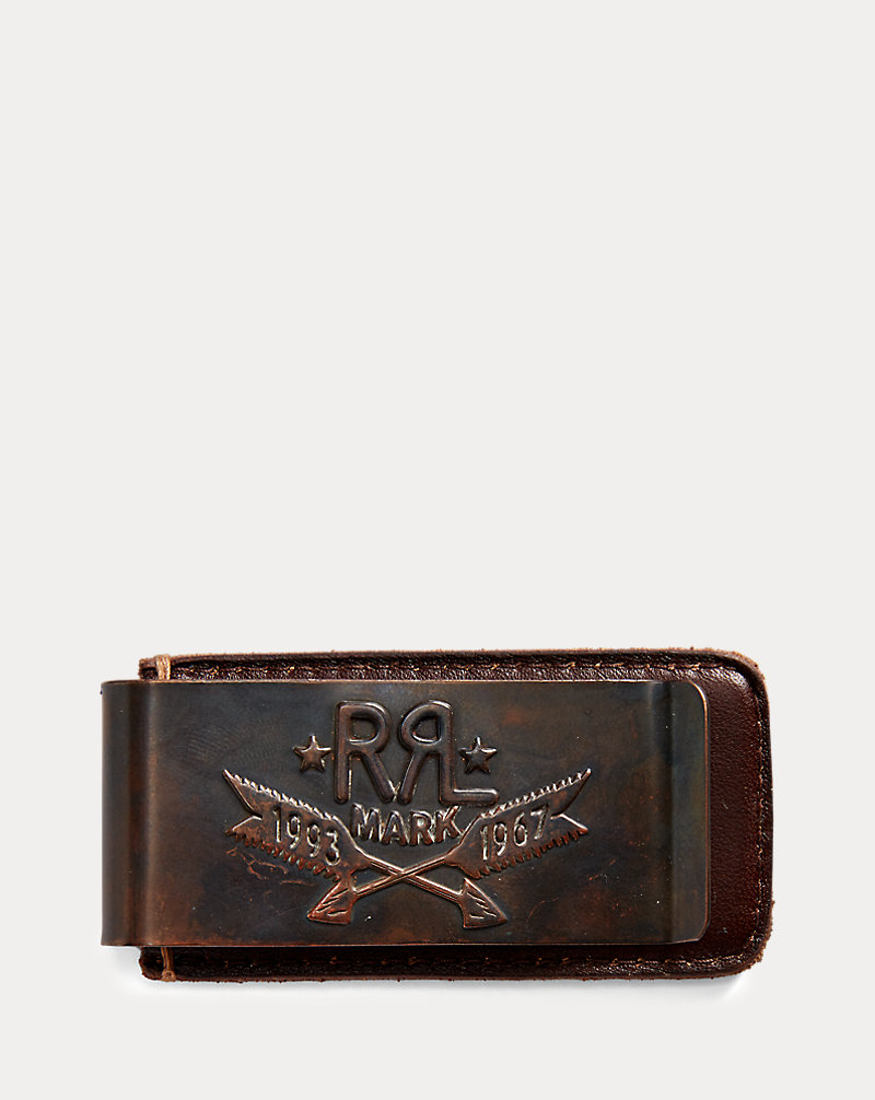 Tooled-Leather Money Clip RRL 1