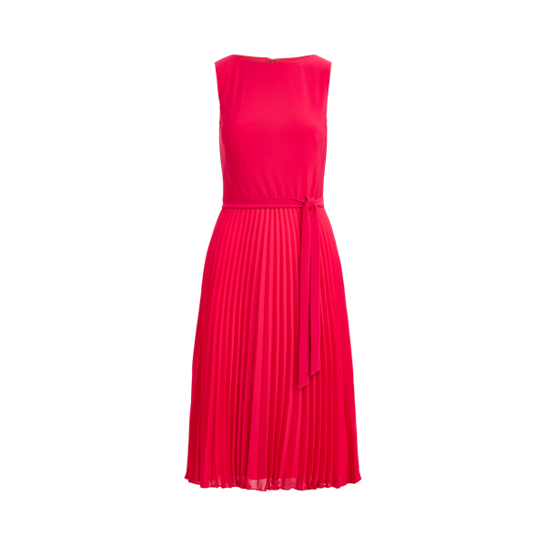 Pleated georgette store dress ralph lauren