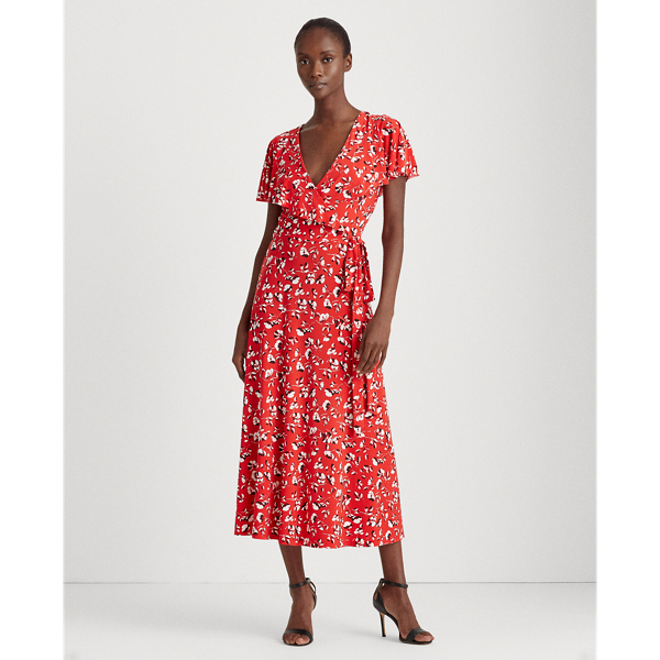 Floral Surplice Dress