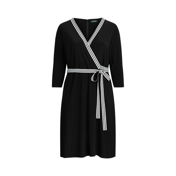 Matte Jersey Wrap-Style Dress Lauren Woman 1