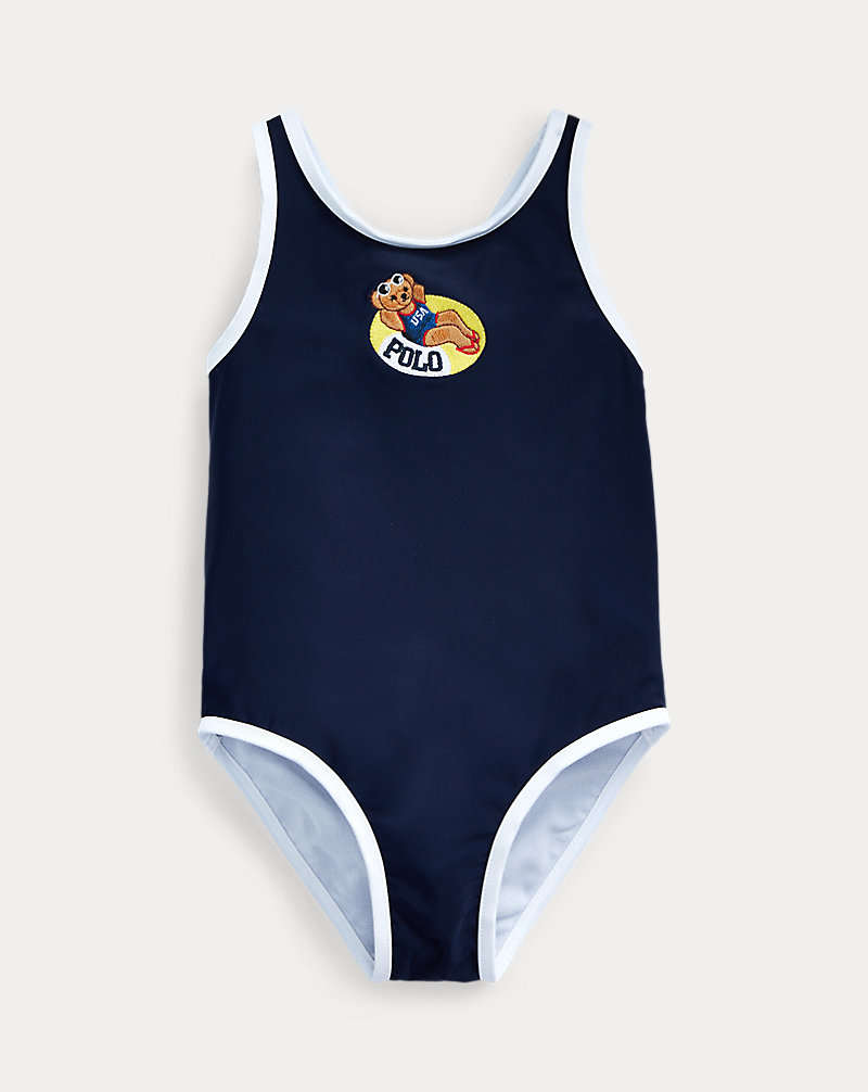 Polo Bear One-Piece Swimsuit Baby Girl 1