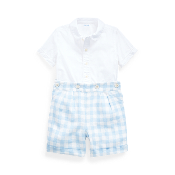 Shirt & Gingham Short Set Baby Boy 1