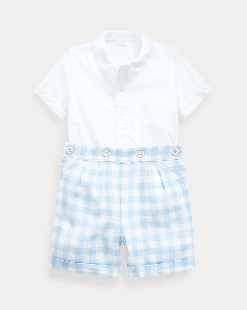 Shirt & Gingham Short Set Baby Boy 1