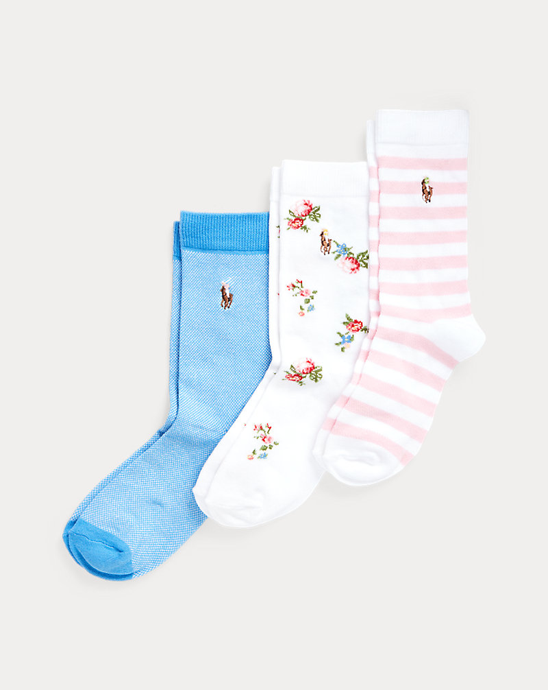 Floral &amp; Striped Sock 3-Pack GIRLS 7-14 YEARS 1