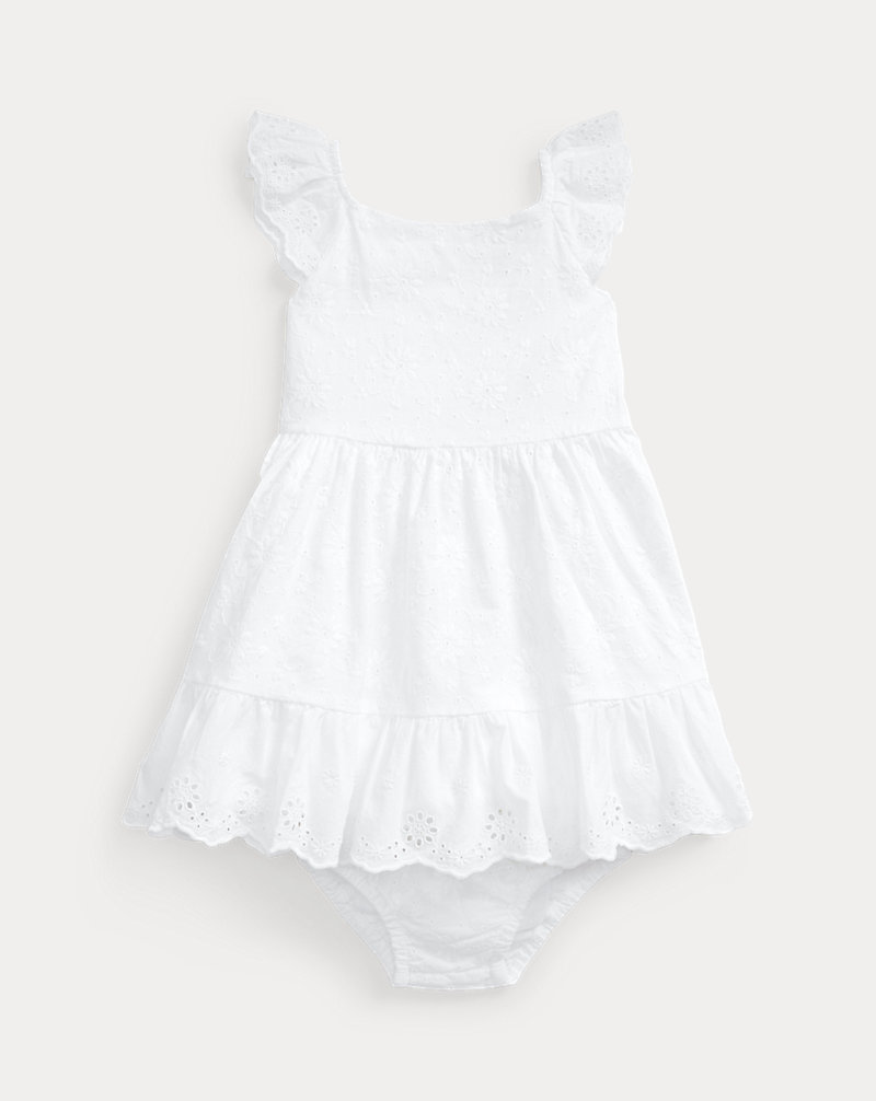 Eyelet-Trim Dress & Bloomer Baby Girl 1