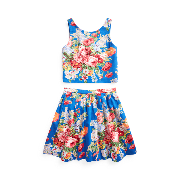 Floral Cotton Top & Skirt Set GIRLS 7-14 YEARS 1