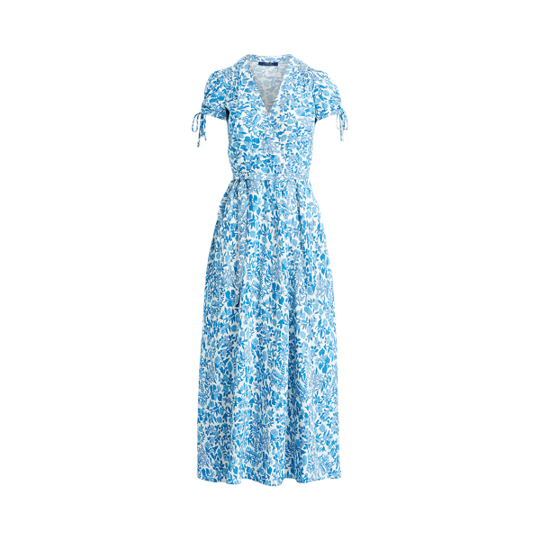 Ralph lauren blue wrap sales dress