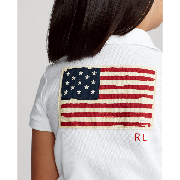 Girls 2-6x Flag Cotton Mesh Polo Shirt 6
