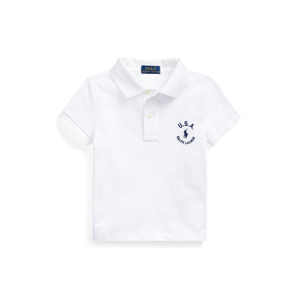 Flag Cotton Mesh Polo Shirt