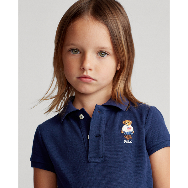 Girls 2-6x Polo Bear Cotton Mesh Polo Shirt 6