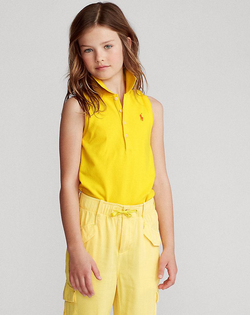 Stretch Cotton Mesh Polo GIRLS 7-14 YEARS 1