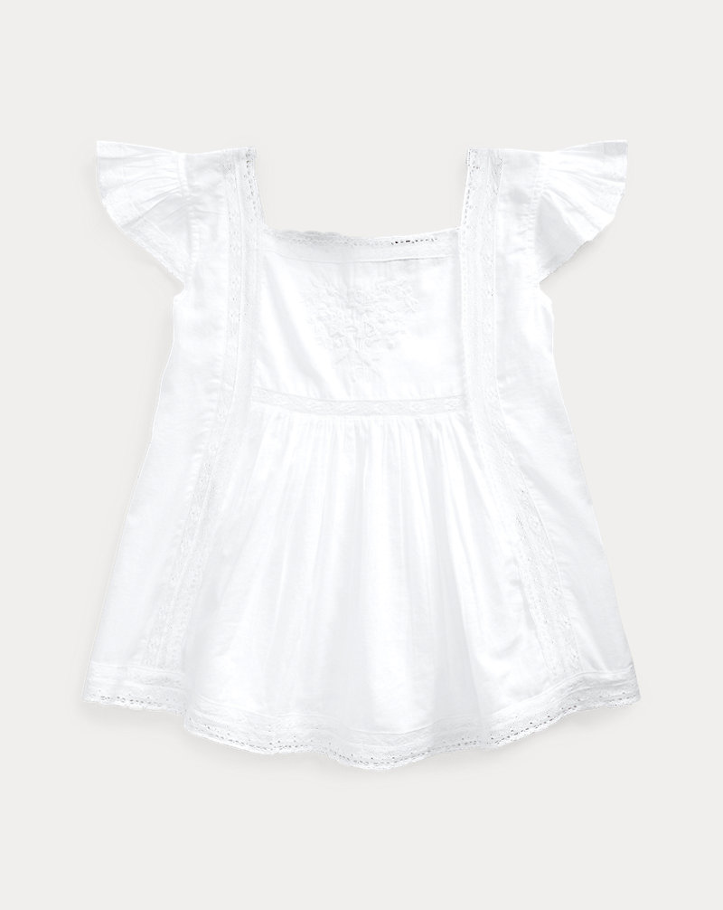 Lace-Trim Cotton Voile Top GIRLS 7-14 YEARS 1