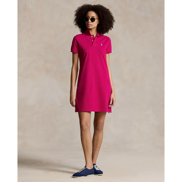 Cotton Mesh Polo Dress