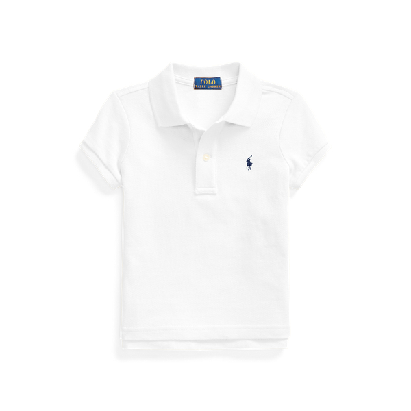 Girls white long online sleeve polo shirt