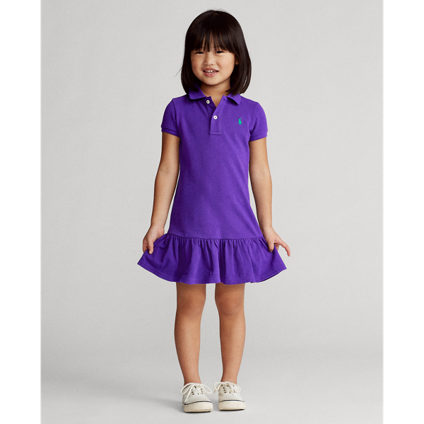 Cotton Mesh Polo Dress Girls 2-6x 1