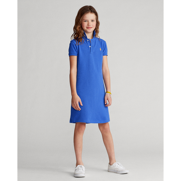 Girls 7-16 Cotton Mesh Polo Dress 1