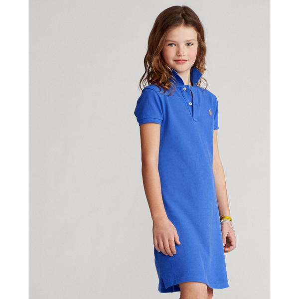 Girls 7-16 Cotton Mesh Polo Dress 4