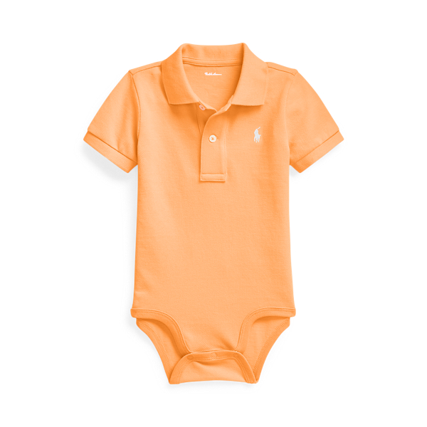 Cotton Mesh Polo Bodysuit