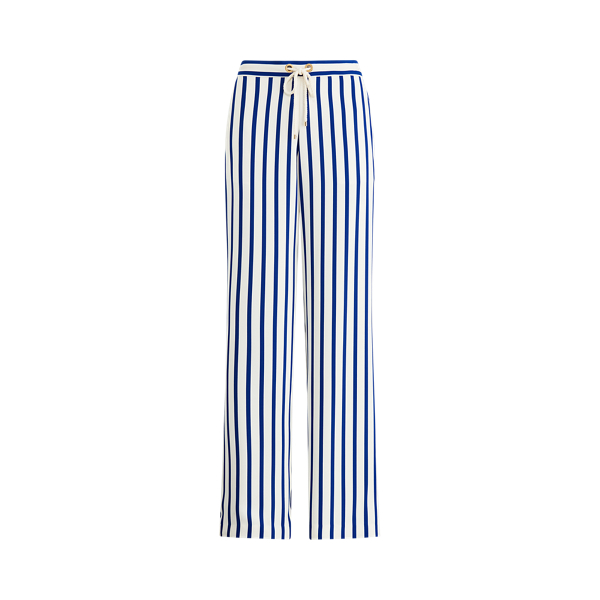 Striped Satin Wide-Leg Pant