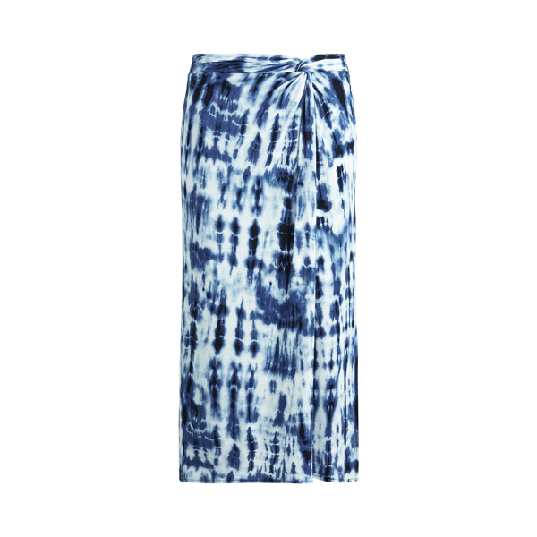 Tie-Dye Linen-Blend Skirt