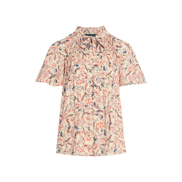 Floral Georgette Tie-Neck Top