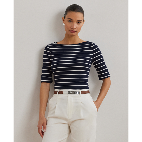 Striped Boatneck Top