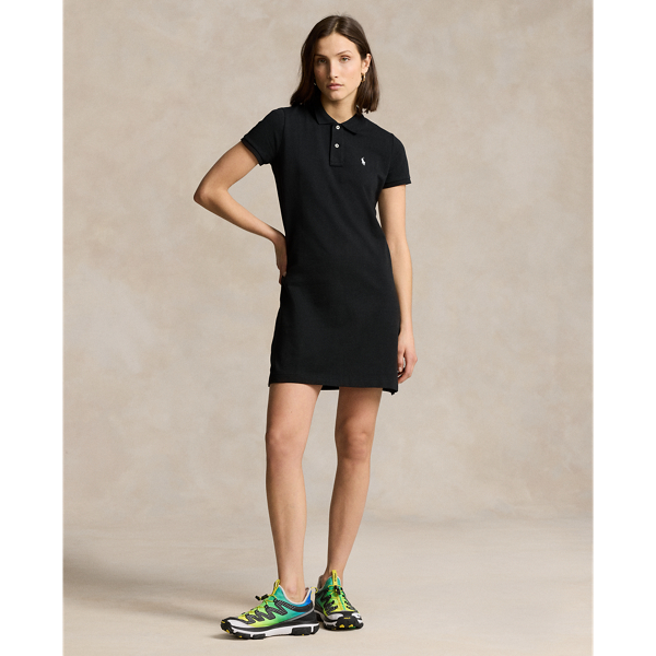 Cotton Mesh Polo Dress