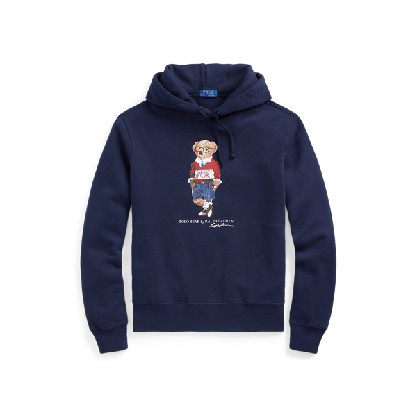 Ralph Lauren Monogram Fleece Hoodie In Cruise Navy