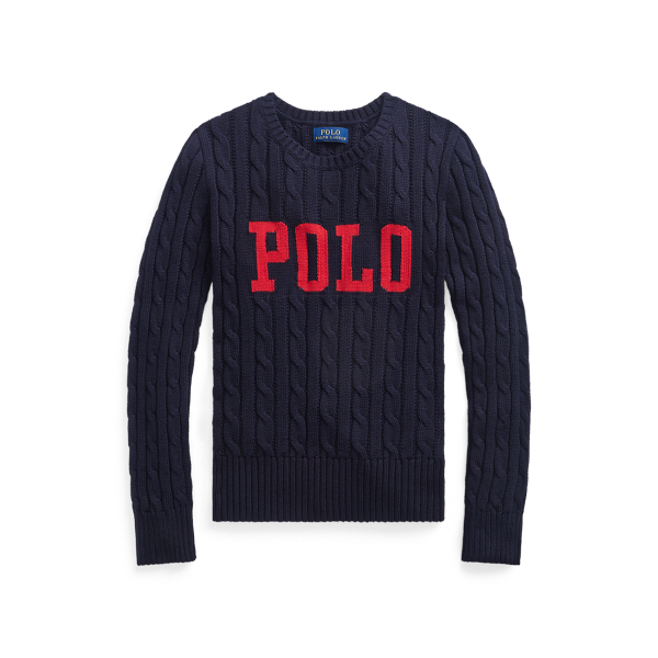 Logo Cable-Knit Cotton Jumper GIRLS 7-14 YEARS 1