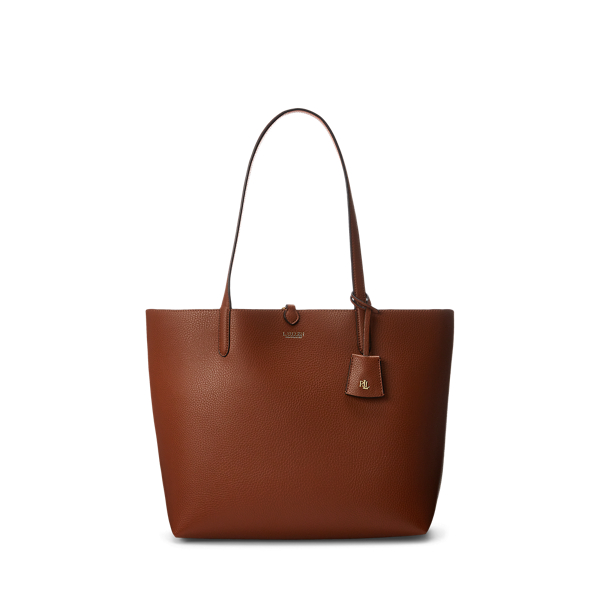 Faux-Leather Medium Reversible Tote Bag