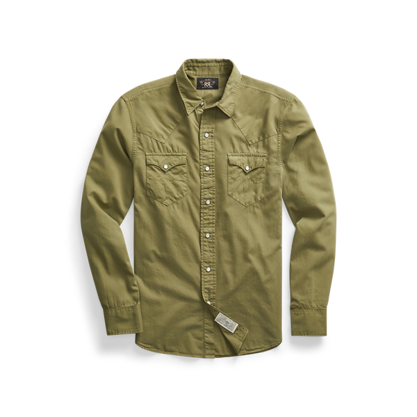 RRL Slim Fit Twill Western Shirt size S-