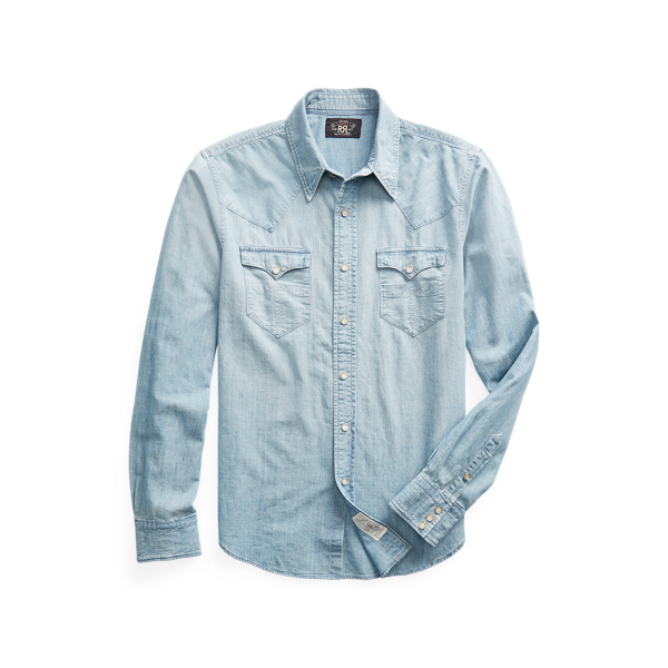 Slim Fit Chambray Western Shirt RRL 1