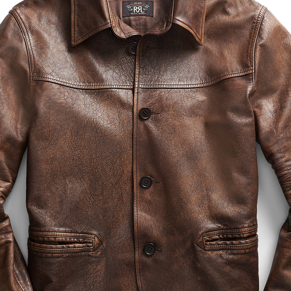 Leather Car Coat for Men Ralph Lauren CV