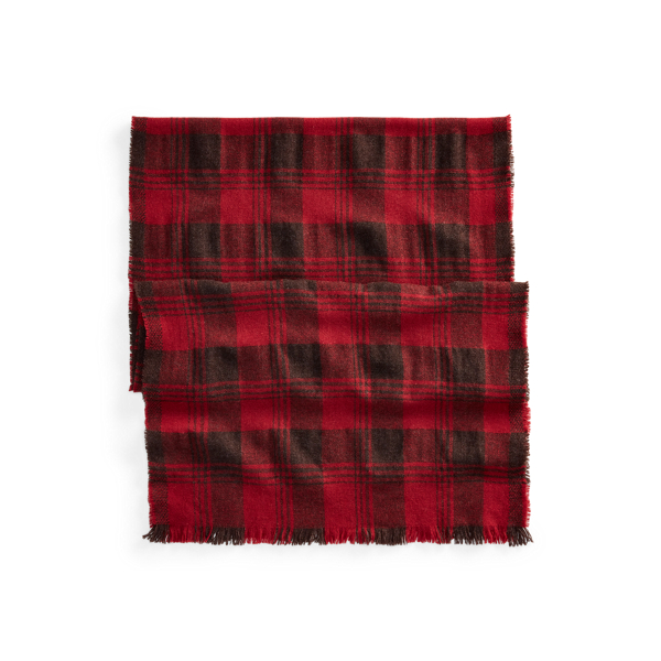 Plaid Lambswool-Cashmere Scarf RRL 1