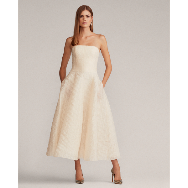 Ruched organza dress on sale