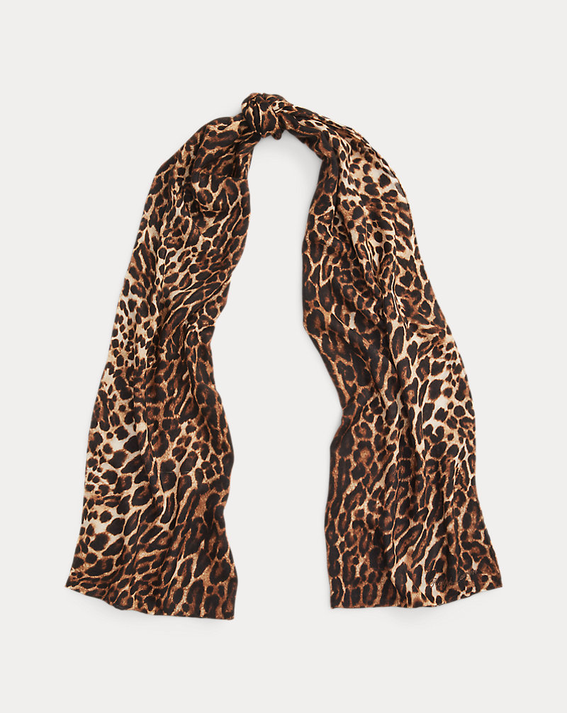 Leopard Cashmere-Silk Scarf Ralph Lauren Collection 1