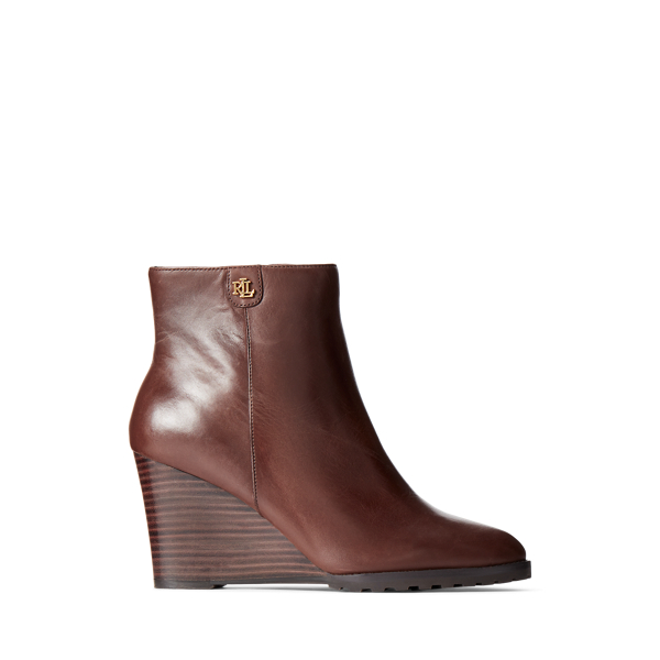 Shaley Calfskin Wedge Bootie