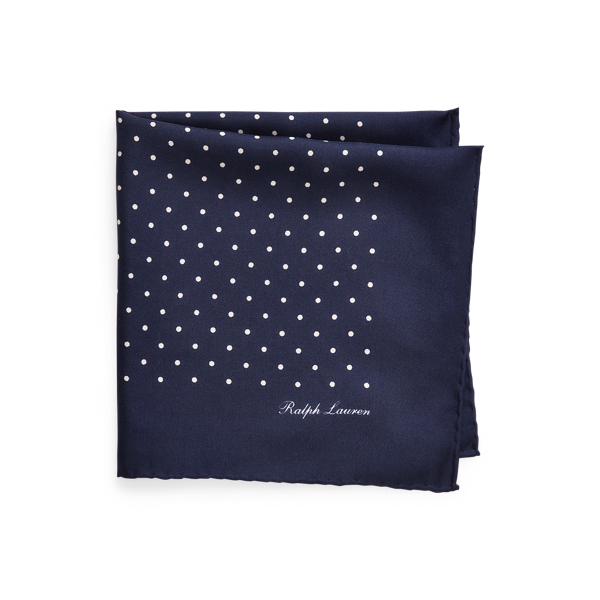 Polka-Dot Silk Foulard Pocket Square