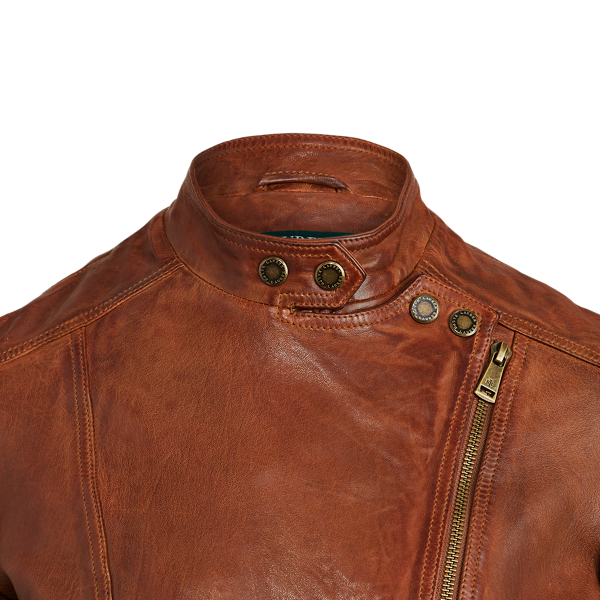 Lauren Burnished Leather Moto Jacket 6