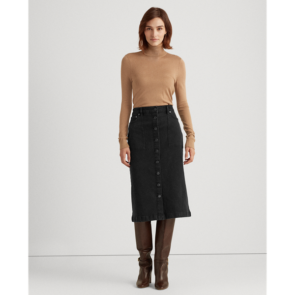 Benson Denim Skirt - Black Wash