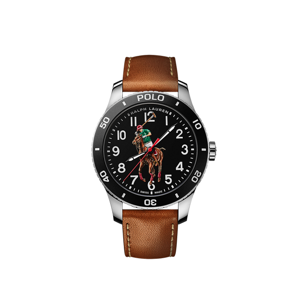 Mostrador preto aço Polo Player 42 MM