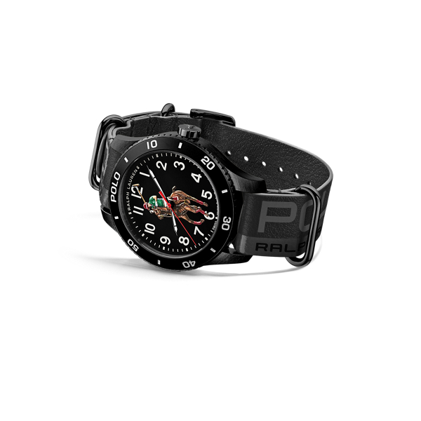 Polo Sport Watch Black Dial for Men Ralph Lauren CH