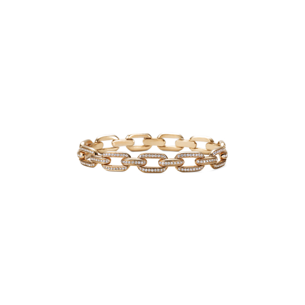 Pave Diamond Rose Gold Chain Bracelet