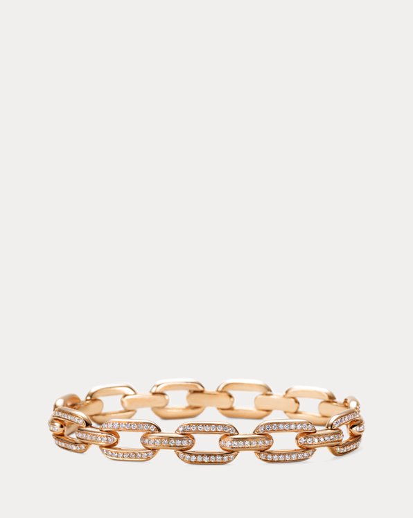 Pavé Diamond Rose Gold Chain Bracelet