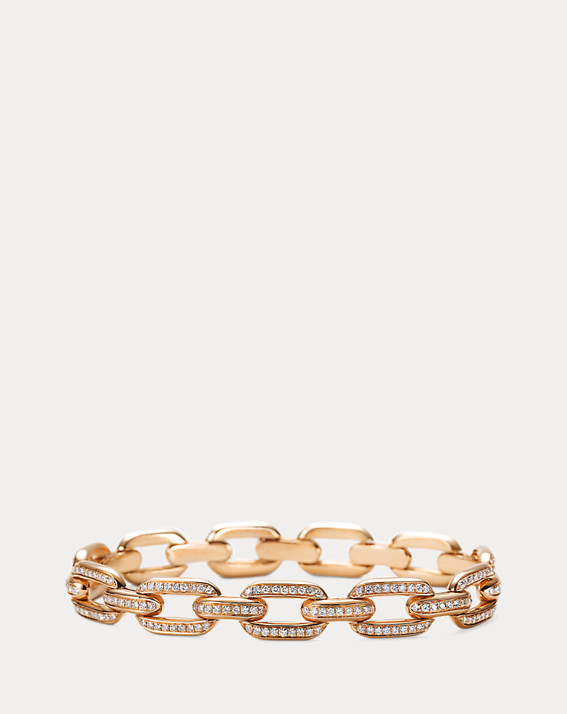 Pave Diamond Rose Gold Chain Bracelet The Chunky Chain Collection 1
