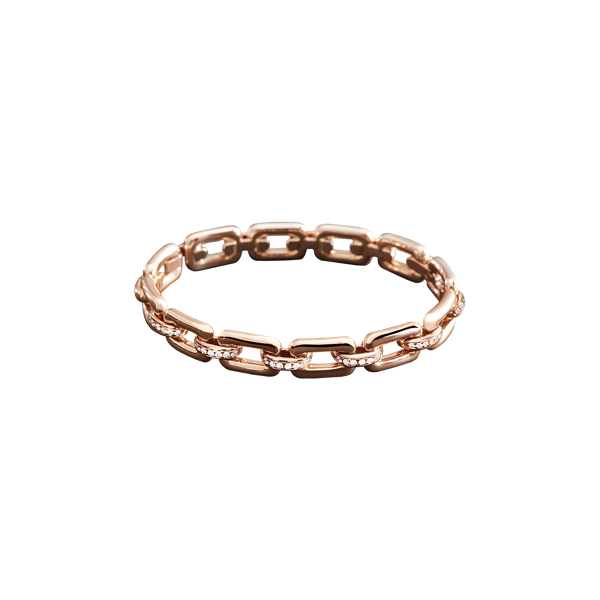 Bracelet jonc en or rose pavé