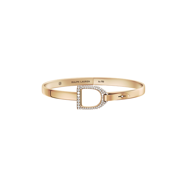 Pave Rose Gold Stirrup Bangle